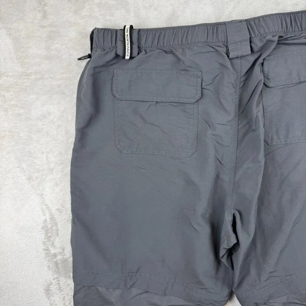 The North Face Mens XL Long Grey Convertible Zip Off Hiking Cargo Pants Nylon